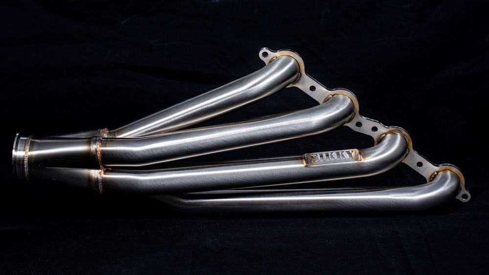 Sikky BMW E46 LS Swap Headers Stainless Steel Long Tube 1 7/8" Primaries with 3" Merge Collector and Complete V-band Clamp Assembly (Gaskets and Hardware Included)
