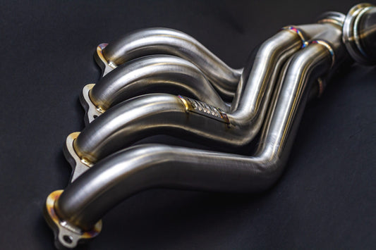 Sikky Z33/Z34/G35/G37 BMW E39 LS Swap Headers Stainless Steel Long Tube 1 7/8" Primaries with 3" Merge Collector and Complete V-band Clamp Assembly