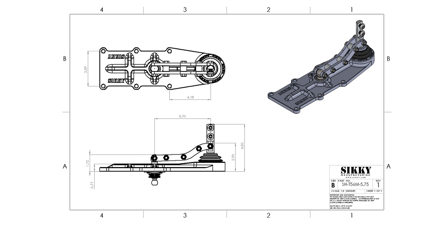 Sikky T56 Magnum Relocation Shifter- 5.75" back