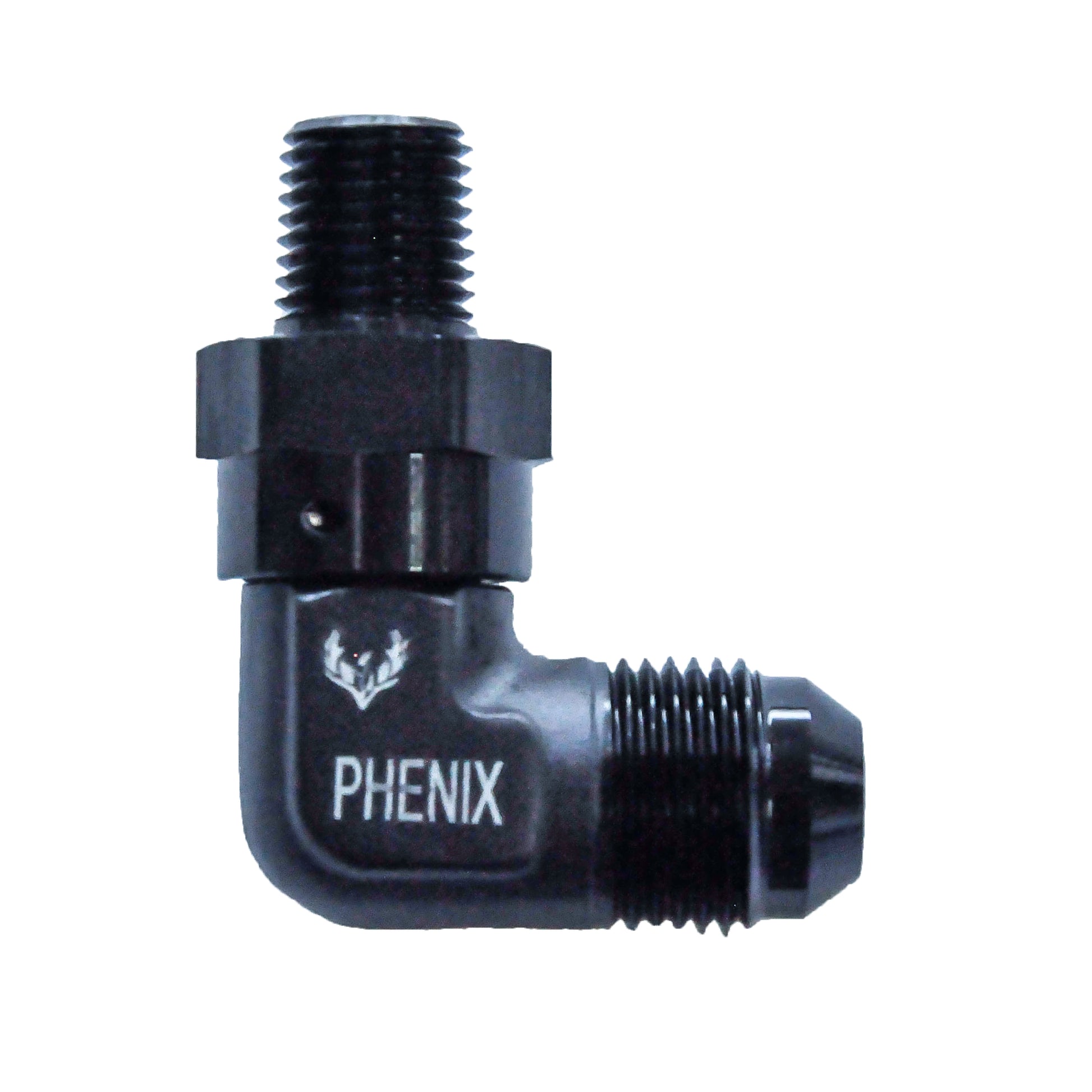 Phenix Industries Male Swivel AN to NPT -10 | 3/8 | 90°