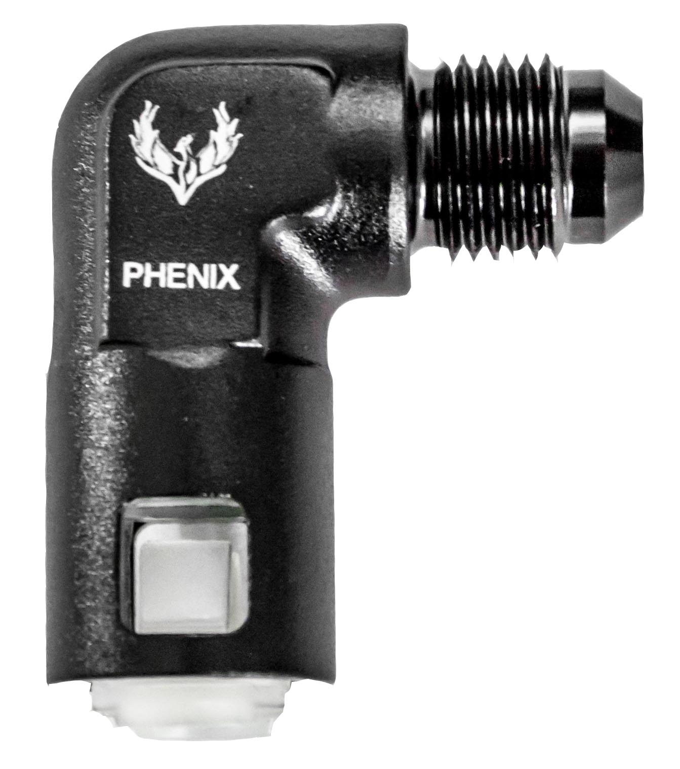Phenix Industries Fuel Rail Fitting - Clip Type 90° -06 | 3/8