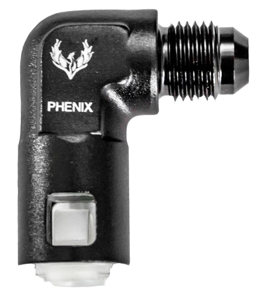 Phenix Industries Fuel Rail Fitting - Clip Type 90° -06 | 3/8