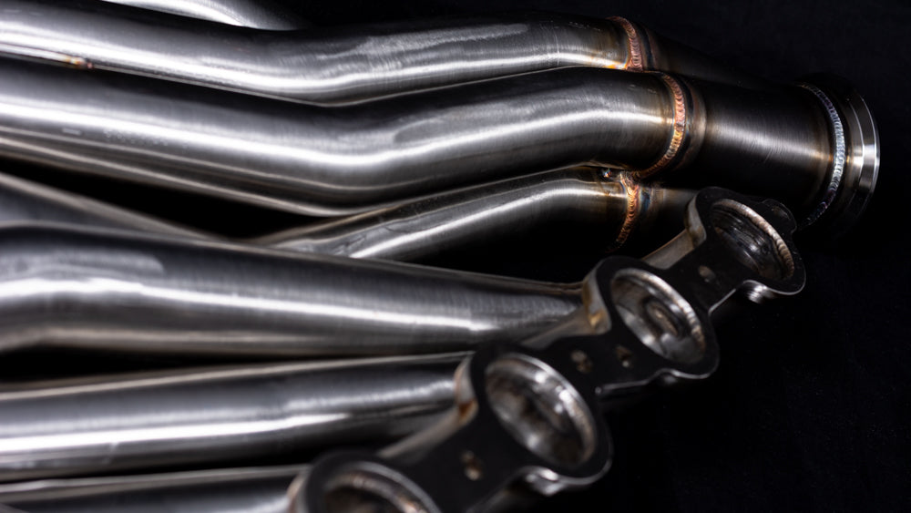 Sikky GM A-Body LS Swap Headers Stainless Steel Long Tube 1 7/8" Primaries with 3" Merge Collector and Complete V-band Clamp Assembly (Gaskets and Hardware Included)