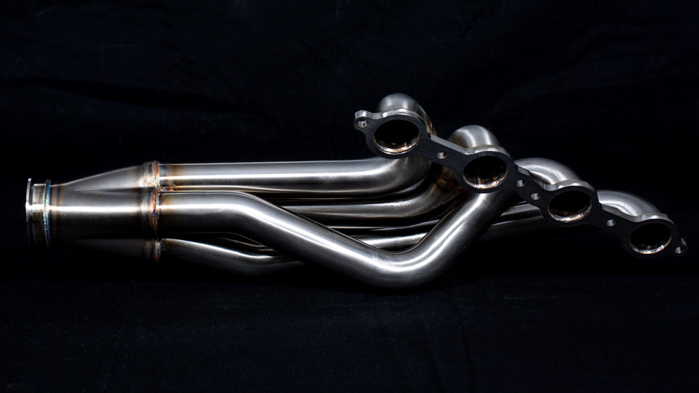 Sikky BMW E46 LS Swap Headers Stainless Steel Long Tube 1 7/8" Primaries with 3" Merge Collector and Complete V-band Clamp Assembly (Gaskets and Hardware Included)