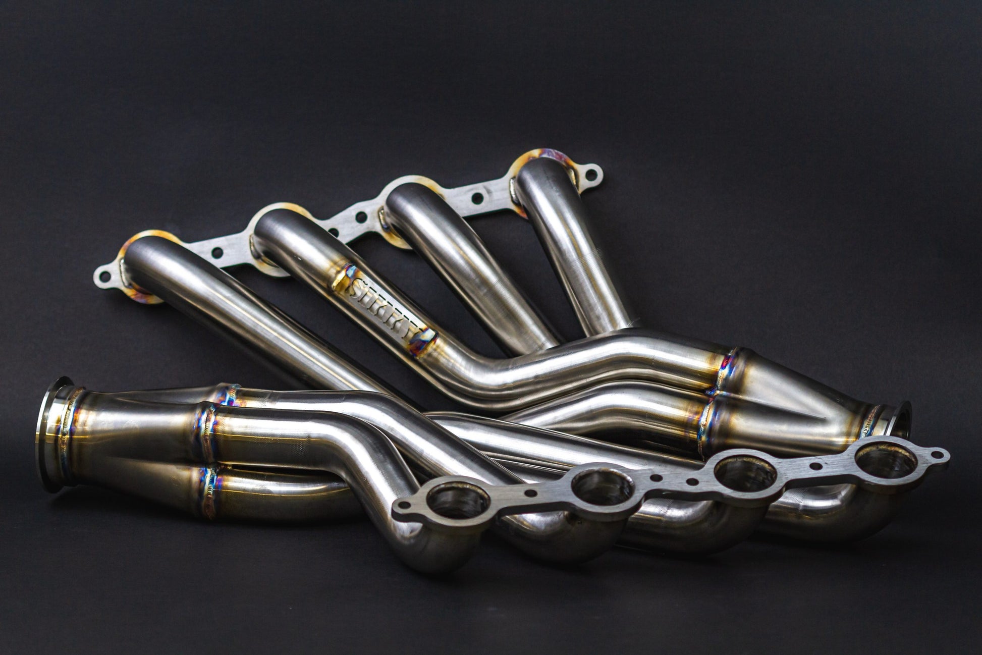 Sikky Z33/Z34/G35/G37  BMW E39 LS Swap Headers Stainless Steel Long Tube 1 7/8" Primaries with 3" Merge Collector and Complete V-band Clamp Assembly