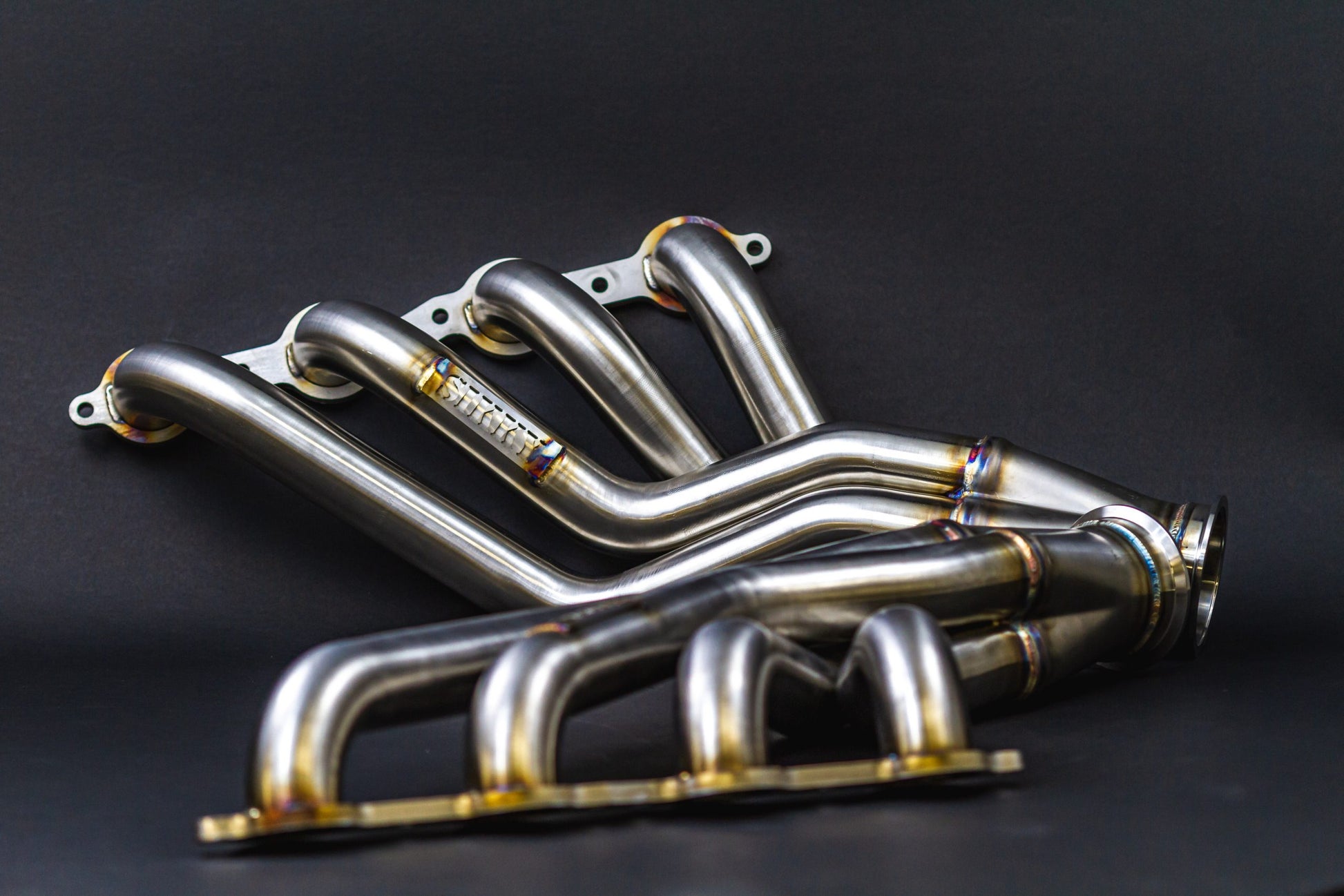 Sikky Z33/Z34/G35/G37  BMW E39 LS Swap Headers Stainless Steel Long Tube 1 7/8" Primaries with 3" Merge Collector and Complete V-band Clamp Assembly