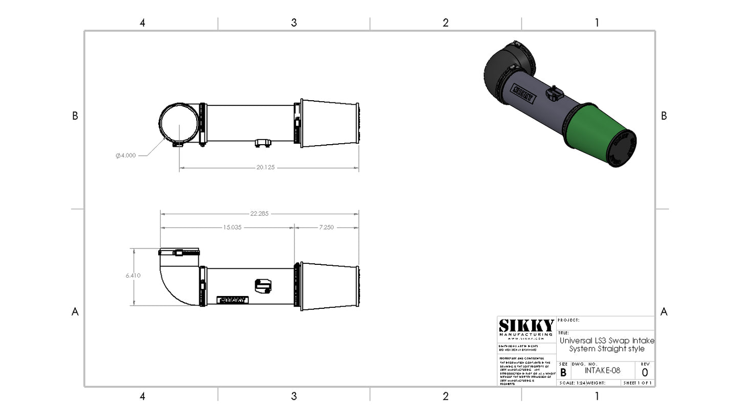 Sikky Sikky Universal LS3 Straight Intake System