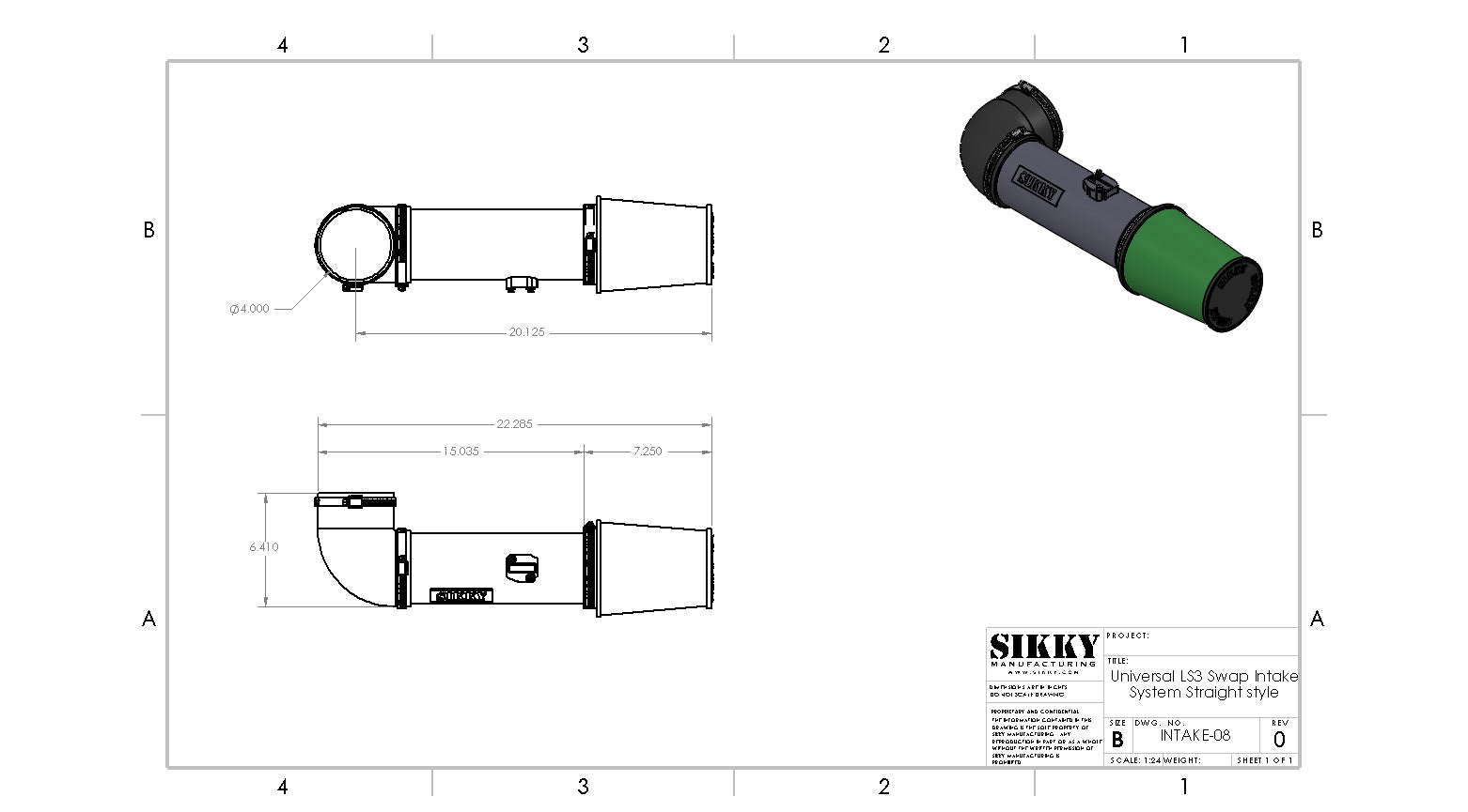 Sikky Sikky Universal LS3 Straight Intake System