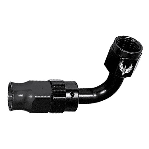 Phenix Industries Reusable PTFE Hose End -08 x 90° Steel Black