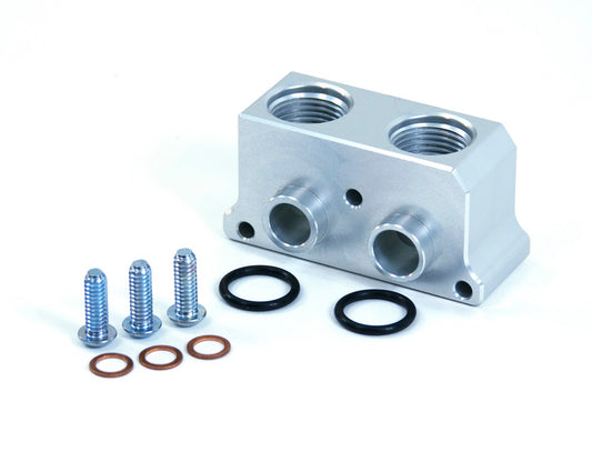 Sikky Oil Pan Adapter Block, Side Port, Includes -10AN Orb Fittings For Remote Oil Filter Lines