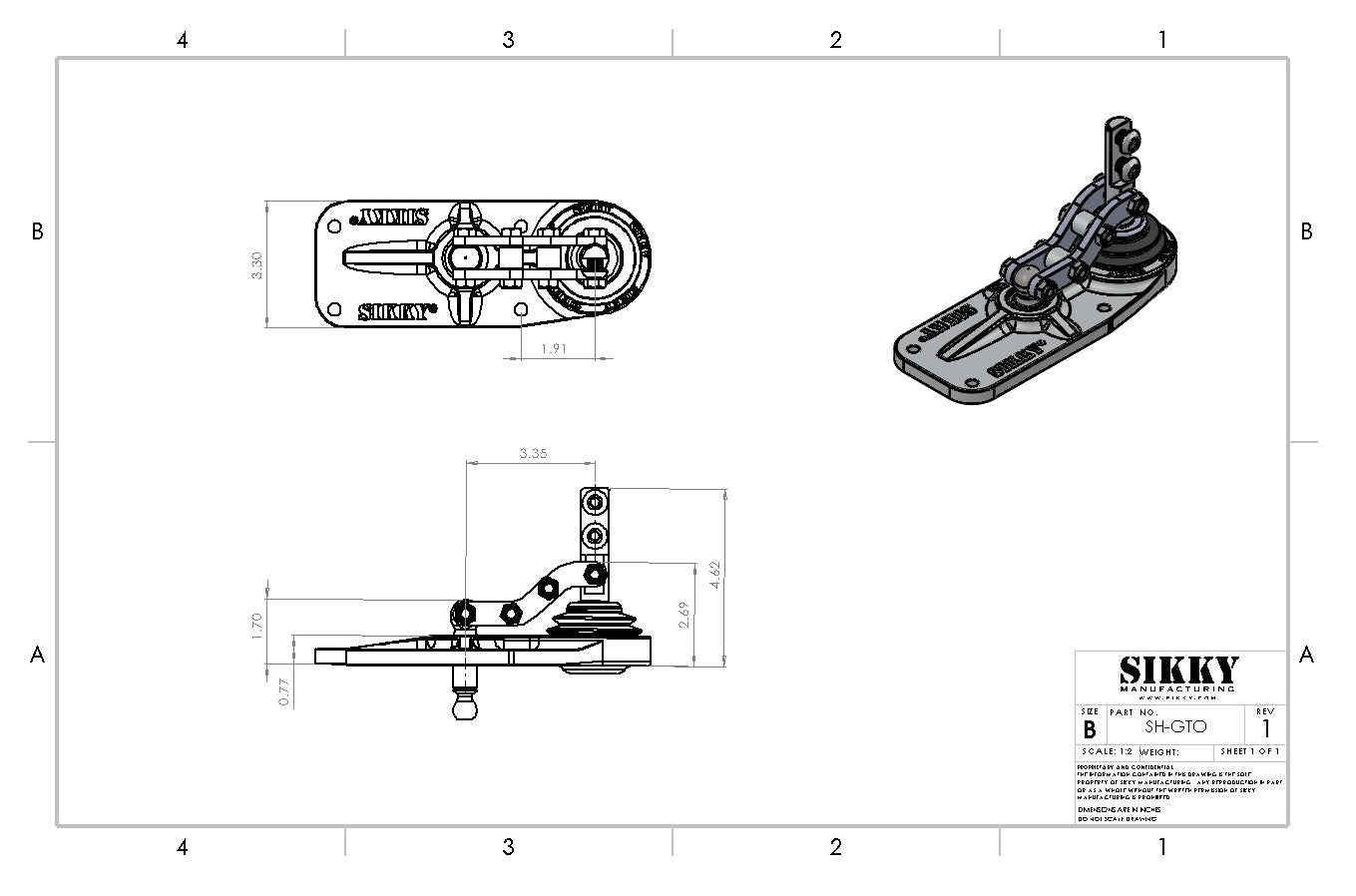 Sikky Pontiac GTO T-56 Factory Upgrade Short Throw Shifter