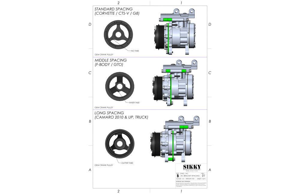 Sikky Sikky SD7 AC Compressor kit for LS Engine