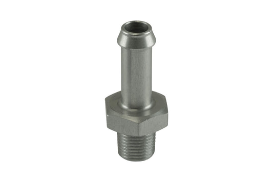 Turbosmart Fitting 8mm / 5/16" Hose End to 1/8 NPT Male Straight - Silver